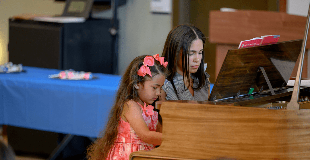 Begoña Teaching Piano